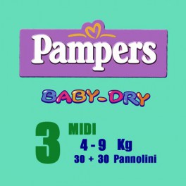 Pampers Pannolini Baby Dry - Midi [4-9 Kg.] - pacco doppio